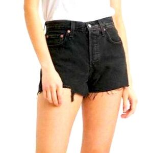 Levi’s womens 501 black denim shorts original high rise size 29